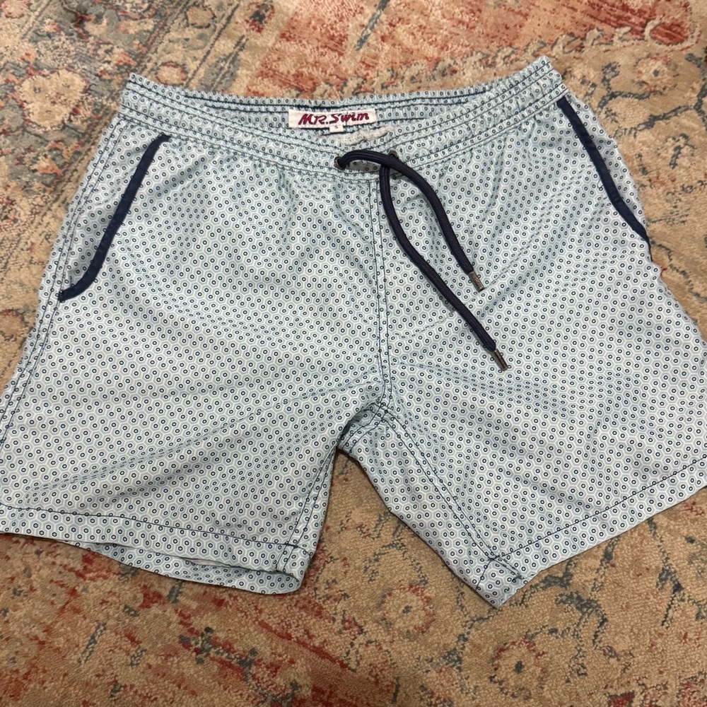 Mr.Swim Blue Swim Trunks Board Shorts, size Small
